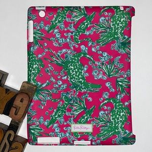 🌴LILLY PULITZER iPad Cover in Hot Pink & Green Alligator Print